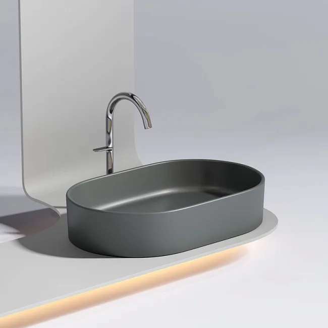 Раковина Ceramicanova Element CN6048MDH темный антрацит матовая Sancos — Оригинал