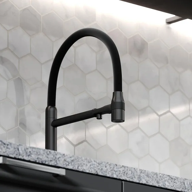 Смеситель для кухни Sancos Garda SC4009MB с гибким изливом, матовый черный Sancos — Оригинал