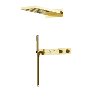 Душевой комплект Sancos Linn SC9023BG С ВНУТРЕННЕЙ ЧАСТЬЮ, брашированное золото, PVD покрытие