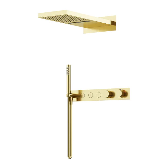 Душевой комплект Sancos Linn SC9023BG С ВНУТРЕННЕЙ ЧАСТЬЮ, брашированное золото, PVD покрытие Sancos — Оригинал