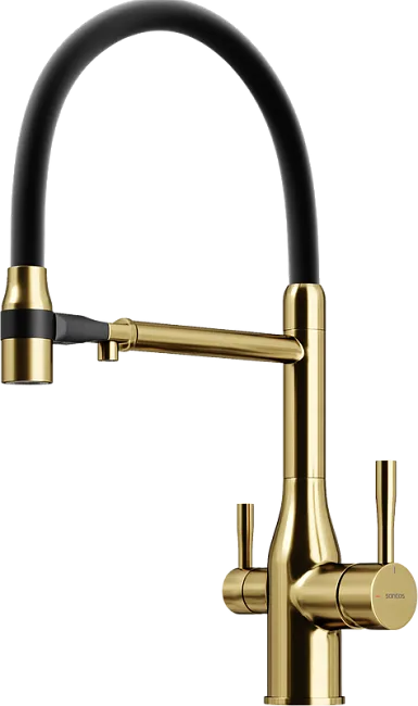 Смеситель для кухни Sancos Garda SC4009BG с гибким изливом, брашированное золото Sancos — Оригинал