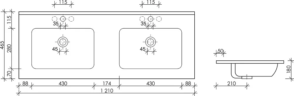 Мебельная раковина Ceramicanova Element CN7004 120 Sancos — официальный сайт