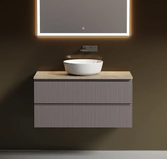 Тумба под раковину со столешницей Sancos Snob T 100 doha soft, столешница бежевая Sancos — Оригинал