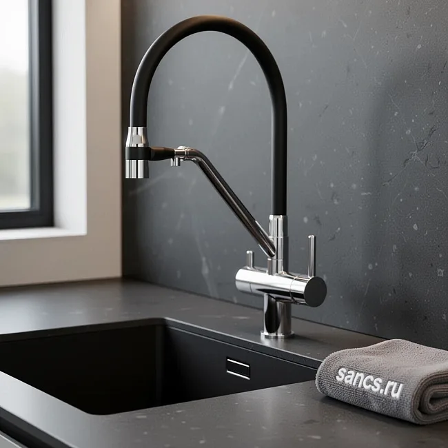 Смеситель для кухни Sancos Dora SC4003CH с гибким изливом, хром Sancos — Оригинал