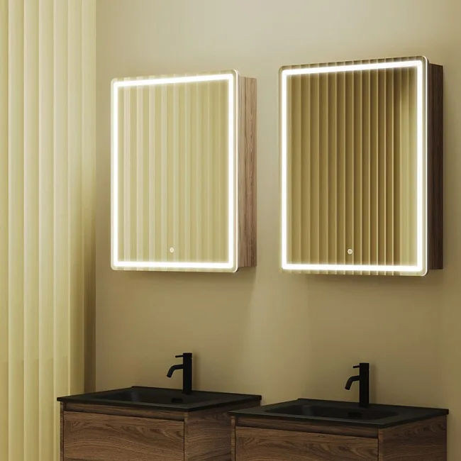 Зеркало-шкаф Sancos Mirror 60 с подсветкой, дуб чарльстон Sancos — Оригинал