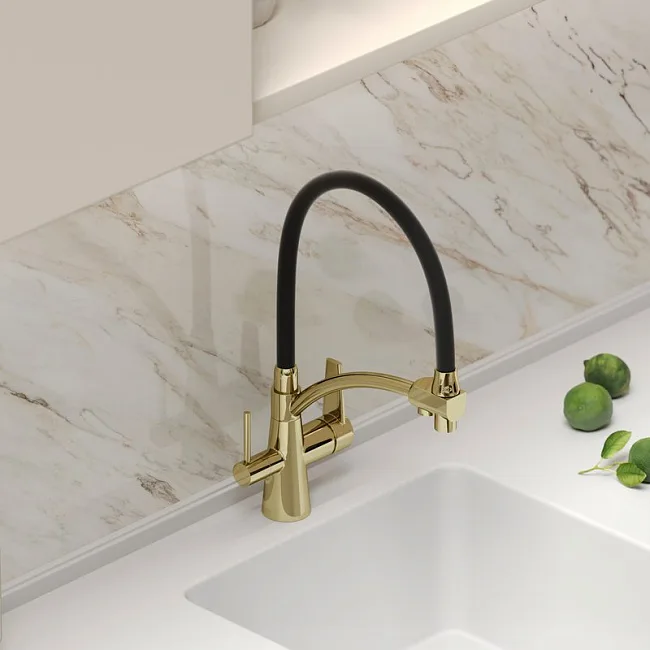 Смеситель для кухни Sancos Eri SC4001ZG с гибким изливом, полированное золото Sancos — Оригинал