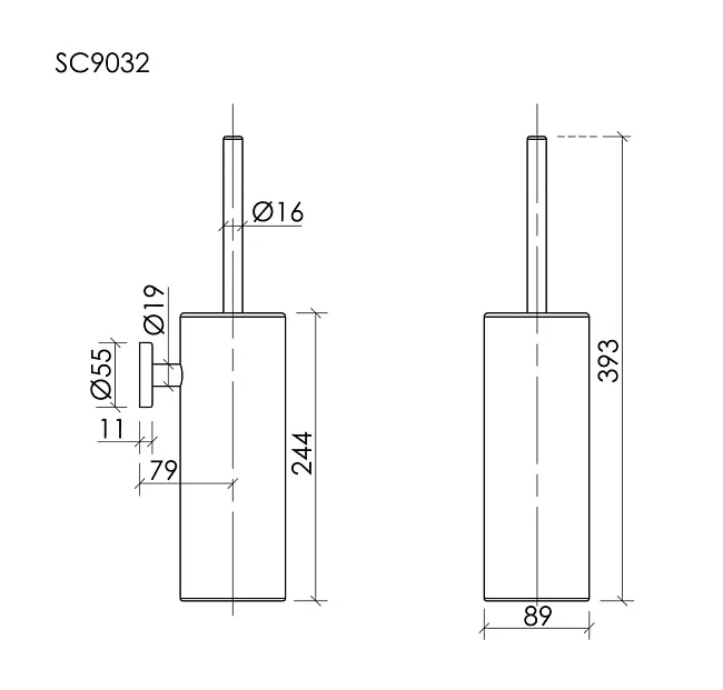 Ершик Sancos Base SC9032GG вороненая сталь Sancos — Оригинал