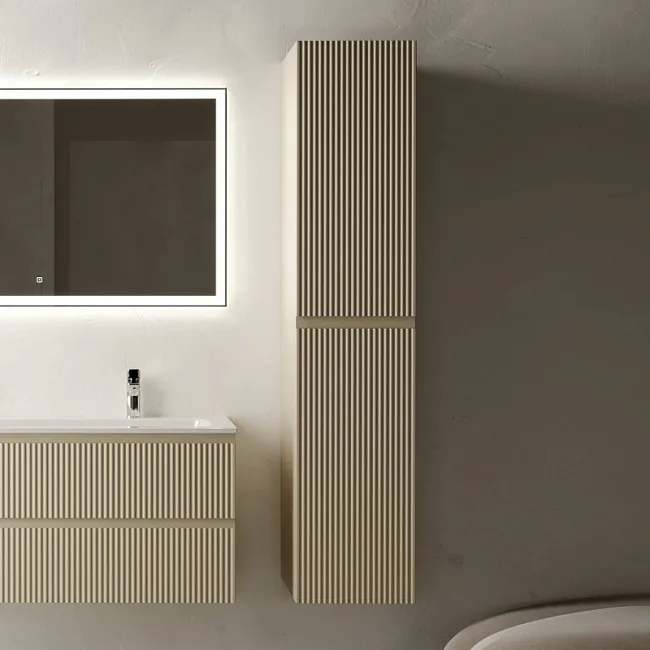 Шкаф-пенал для ванной Sancos Snob R 35 см, универсальный, Beige soft (капучино) Sancos — Оригинал