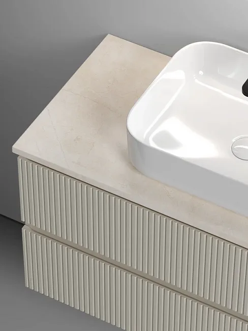 Тумба под раковину со столешницей Sancos Snob T 100 beige soft, столешница бежевая Sancos — Оригинал