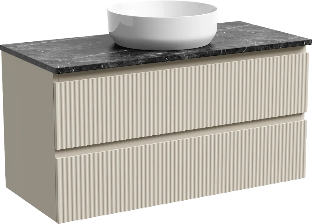 Тумба под раковину со столешницей Sancos Snob R 100 beige soft, столешница черный мрамор Sancos — официальный сайт