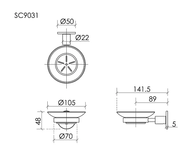 Мыльница Sancos Base SC9031BB брашированная бронза Sancos — Оригинал