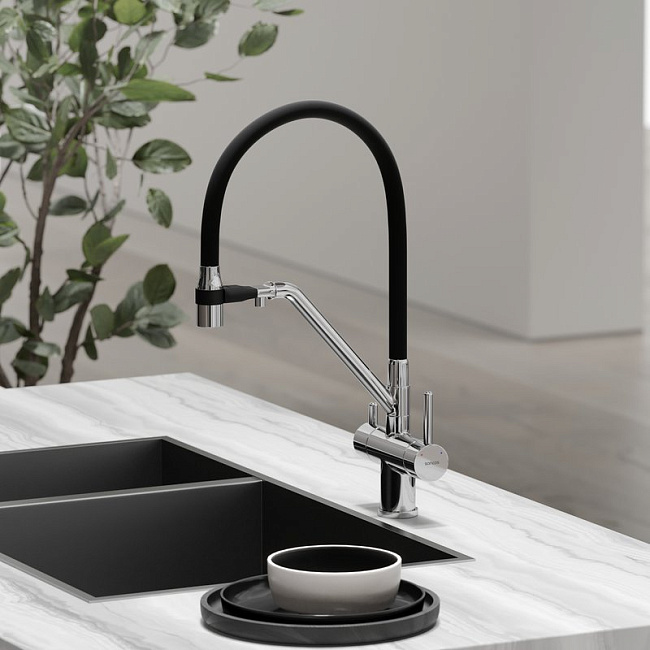 Смеситель для кухни Sancos Dora SC4003CH с гибким изливом, хром Sancos — Оригинал