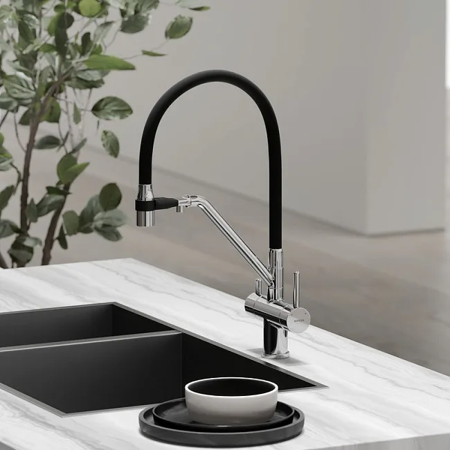 Смеситель для кухни Sancos Dora SC4003CH с гибким изливом, хром Sancos — Оригинал