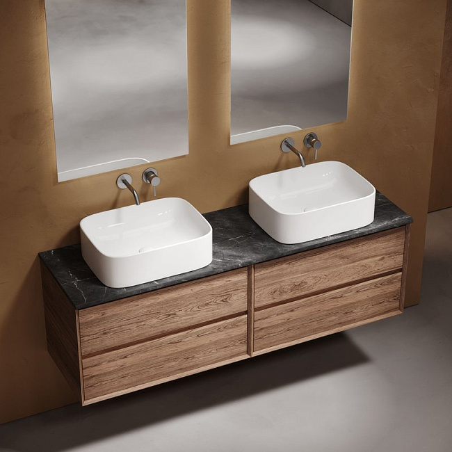 Столешница в ванную под раковину, из керамогранита Sancos Black Sky 160х46 без отверстия под смеситель TT160A1 Sancos — Оригинал