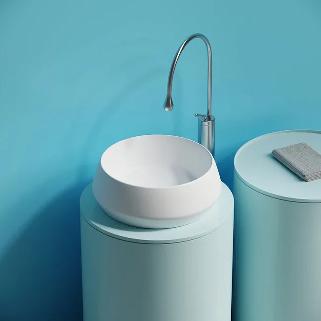 Раковина накладная Ceramicanova Maya круглая 40 см цвет белый матовый CN12004MW Sancos — Оригинал