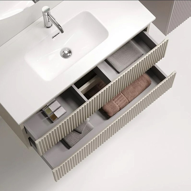 Тумба под раковину Sancos Snob R 90 подвесная Beige soft (капучино), SNR90/39CE Sancos — Оригинал