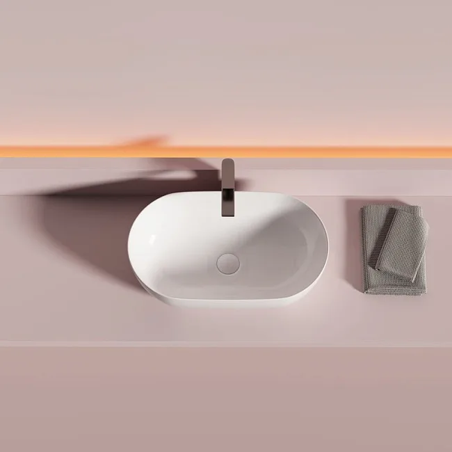 Раковина накладная Ceramicanova Twist овальная 50 см цвет белый CN12001 Sancos — Оригинал