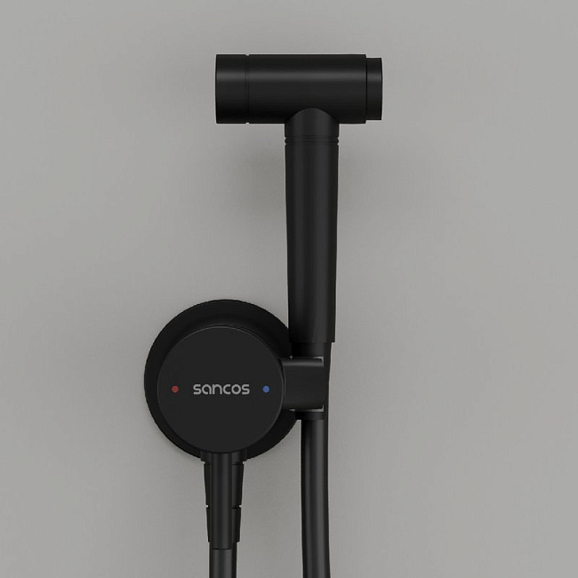 Гигиенический душ Sancos Atom SC2001MB со смесителем, С ВНУТРЕННЕЙ ЧАСТЬЮ, черный матовый Sancos — Оригинал