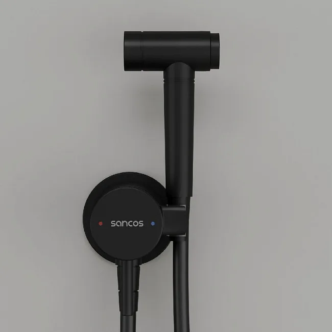 Гигиенический душ Sancos Atom SC2001MB со смесителем, С ВНУТРЕННЕЙ ЧАСТЬЮ, черный матовый Sancos — Оригинал