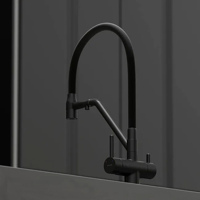 Смеситель для кухни Sancos Dora SC4003MB с гибким изливом, матовый черный Sancos — Оригинал