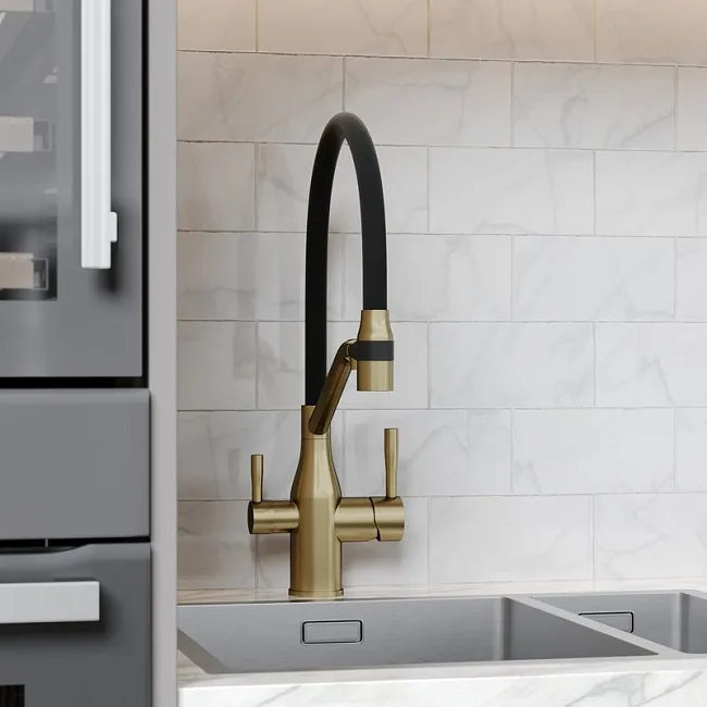 Смеситель для кухни Sancos Orta SC4008BG с гибким изливом, брашированное золото Sancos — Оригинал