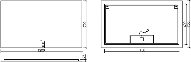 Зеркало Sancos Square SQ1200 120 см Sancos — Оригинал