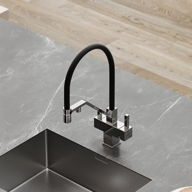 Смеситель для кухни Sancos Loro SC4007CH с гибким изливом, хром Sancos — Оригинал