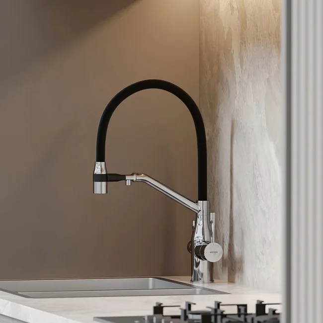 Смеситель для кухни Sancos Orta SC4008CH с гибким изливом, хром Sancos — Оригинал