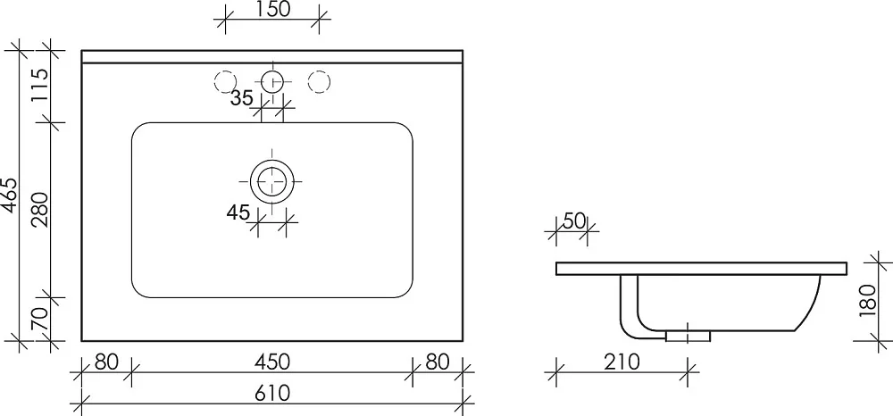 Мебельная раковина Ceramicanova Element CN7001 60 Sancos — официальный сайт