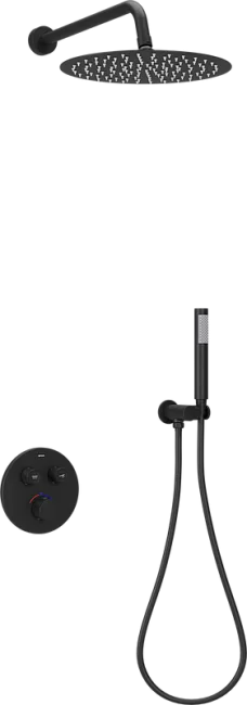 Душевой комплект Sancos Link SC3005MB черный матовый, С ВНУТРЕННЕЙ ЧАСТЬЮ Sancos — Оригинал