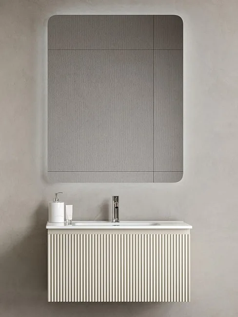 Тумба под раковину Sancos Snob R 1.0 80 подвесная Beige soft (капучино), SNR1.080CE Sancos — Оригинал