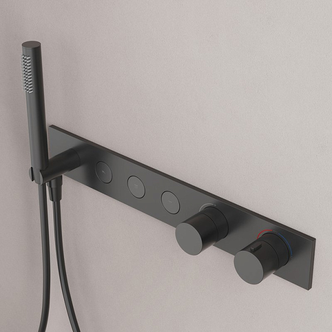 Душевой комплект Sancos Linn SC9023MB С ВНУТРЕННЕЙ ЧАСТЬЮ, черный матовый Sancos — Оригинал