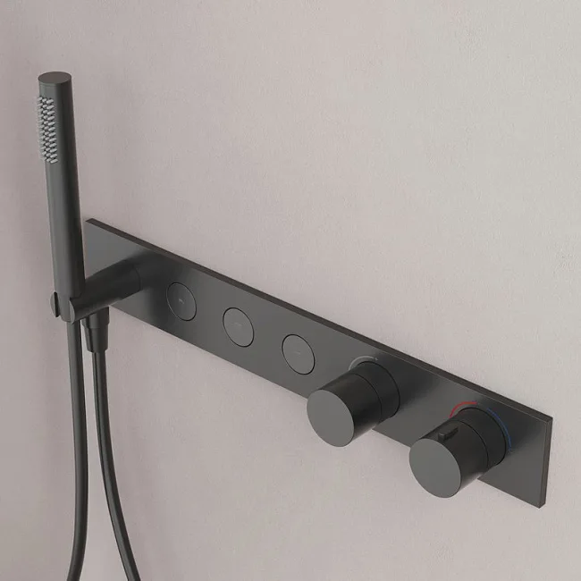 Душевой комплект Sancos Linn SC9023MB С ВНУТРЕННЕЙ ЧАСТЬЮ, черный матовый Sancos — Оригинал