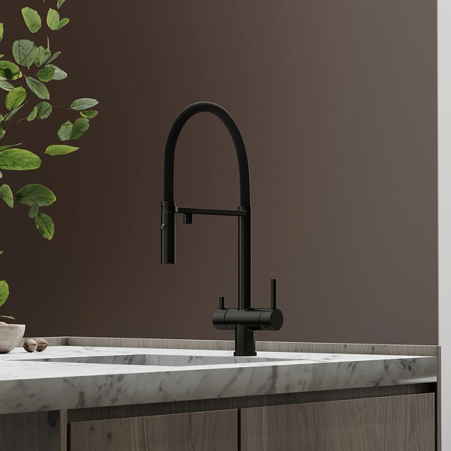 Смеситель для кухни Sancos Imola SC4010MB с гибким изливом, черный матовый Sancos — Оригинал