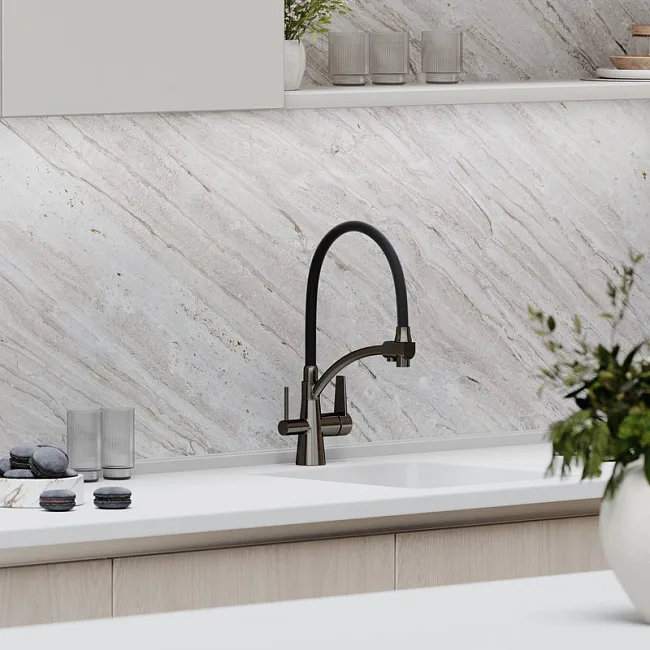 Смеситель для кухни Sancos Eri SC4001GG с гибким изливом, вороненая сталь Sancos — Оригинал