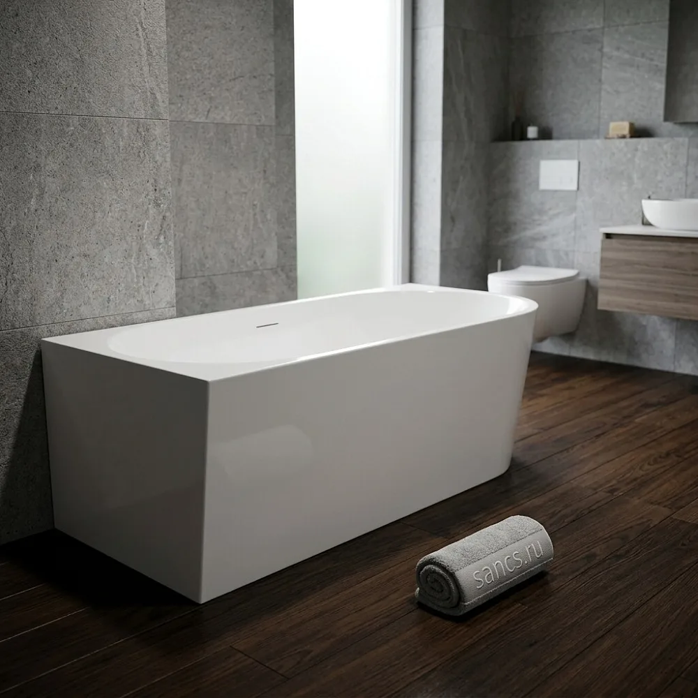 Акриловая ванна Sancos Грань (Edge) FB23L 170x80 см, угловая, левая, белая, со сливом-переливом Sancos — официальный сайт