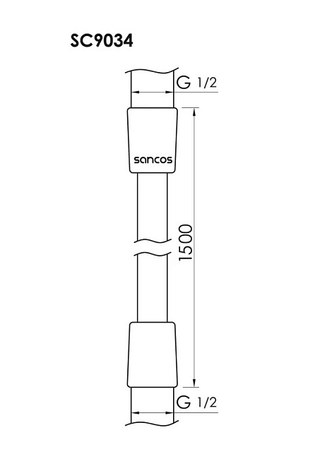 Душевой шланг Sancos SC9034BN 150 см, брашированный никель Sancos — Оригинал