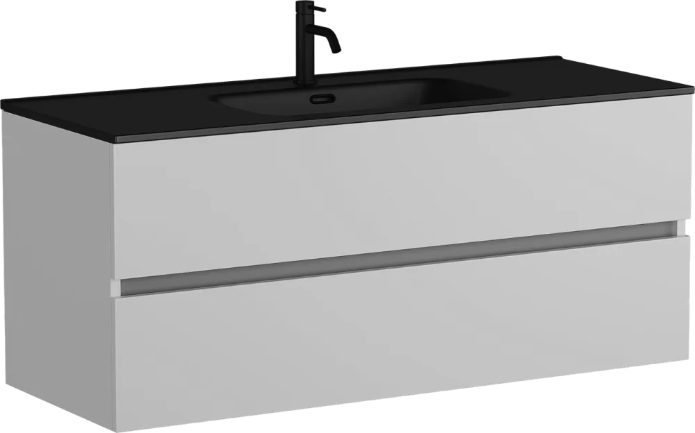 Тумба с раковиной Sancos Urban 120 см белый глянец, черная раковина Sancos — официальный сайт