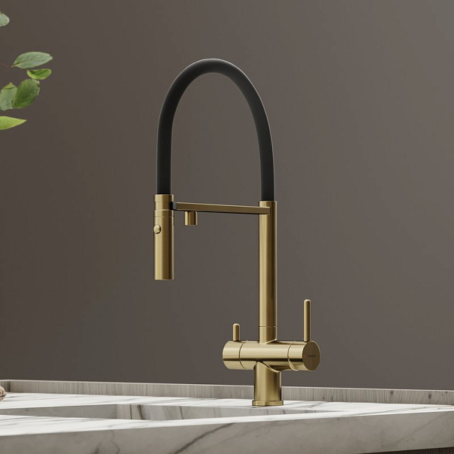 Смеситель для кухни Sancos Imola SC4010BGbh под фильтр, брашированное золото Sancos — Оригинал