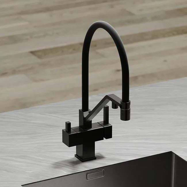 Смеситель для кухни Sancos Loro SC4007MB с гибким изливом, черный матовый Sancos — Оригинал