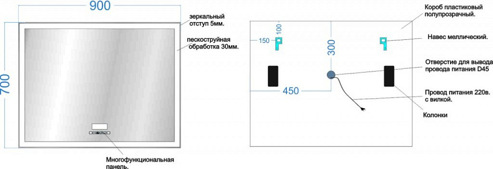 Зеркало Sancos City 2.0 CI2.900 90 см Sancos — официальный сайт