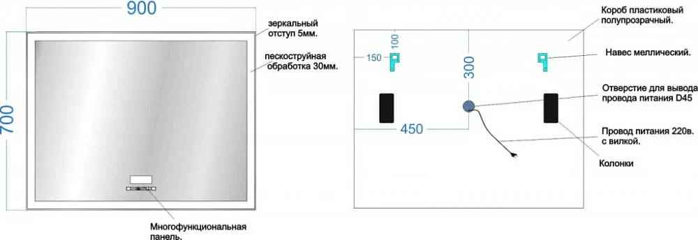Зеркало Sancos City 2.0 CI2.900 90 см Sancos — официальный сайт