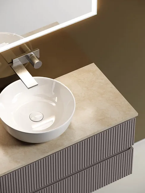 Тумба под раковину со столешницей Sancos Snob T 100 doha soft, столешница бежевая Sancos — Оригинал