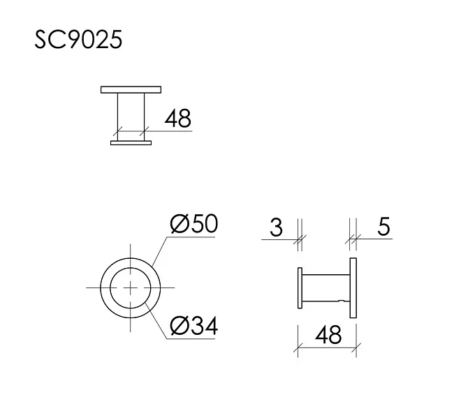 Крючок Sancos Base SC9025BN брашированный никель Sancos — Оригинал