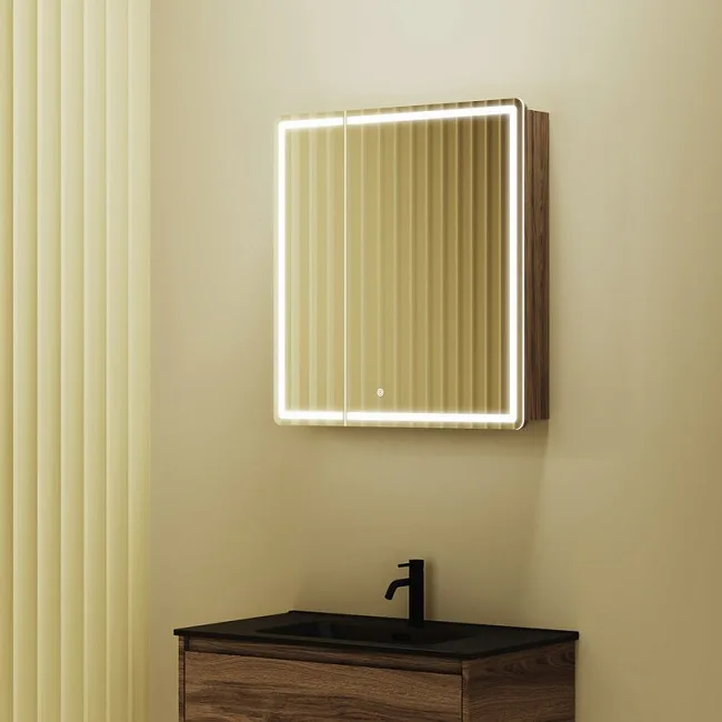 Зеркало-шкаф Sancos Mirror 70 с подсветкой, дуб чарльстон Sancos — Оригинал