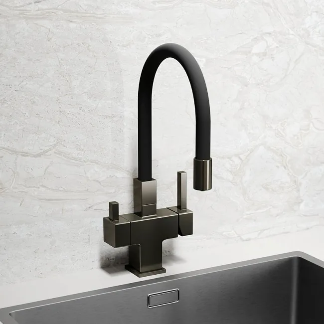 Смеситель для кухни Sancos Arno SC4005GG с гибким изливом, вороненая сталь Sancos — Оригинал