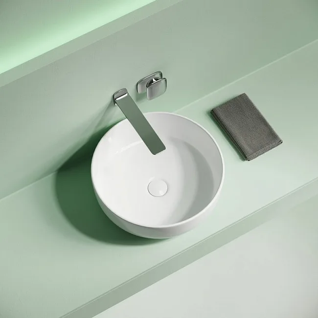 Накладная раковина Ceramicanova Taycan CN12003 37х37 глянцевая белая Sancos — Оригинал