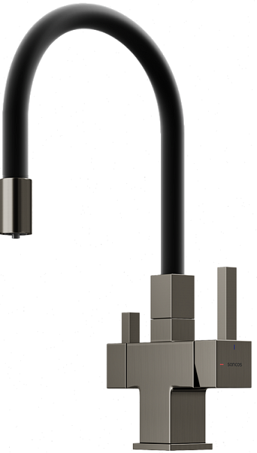 Смеситель для кухни Sancos Arno SC4005GG с гибким изливом, вороненая сталь Sancos — Оригинал