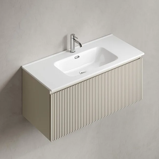 Тумба под раковину Sancos Snob R 1.0 100 подвесная Beige soft (капучино), SNR1.0100CE Sancos — Оригинал