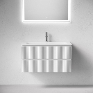 Тумба с раковиной Sancos Snob R 90 подвесная, bianco, раковина СN7019
